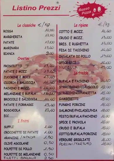 rosso pizza menu.